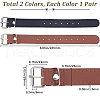 Gorgecraft 2 Pairs 2 Colors Imitation Leather Belt AJEW-GF0009-24-2