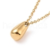 Ion Plating(IP) 304 Stainless Steel Teardrop Pendant Necklace for Men Women NJEW-A004-11G-3