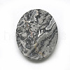 Natural Black Silk Stone/Netstone Cabochons G-R004-15A-3