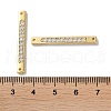 Brass Pave Clear Cubic Zirconia Connector Charms KK-F867-43G-3