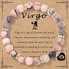 12 Constellations Natural Zebra Jasper Round Beaded with Enamel Heart Charm Bracelets WGB6967-08-1