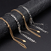  12Pcs 2 Style 304 Stainless Steel  Chain & Brass Cable Chain Bracelet Making AJEW-NB0003-26-4