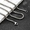 Non-Tarnish 304 Stainless Steel Box Chain Necklaces NJEW-O110-05H-P-4