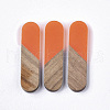 Transparent Resin & Walnut Wood Cabochons RESI-Q210-014A-B03-1