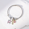 Stainless Steel Glass Fish Heart Pendant Bracelets for Women IT4995-1
