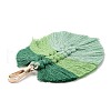 Handmade Braided Macrame Cotton Thread Leaf Pendant Decorations GLAA-K060-08KCG-03-3