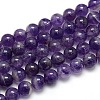 Natural Amethyst Round Bead Strands X-G-L170-10mm-01-1