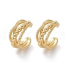 Rack Plating Brass Criss Cross Cuff Earrings EJEW-H099-11G-4
