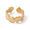 Ion Plating(IP) 304 Stainless Steel Heart Wrap Open Cuff Ring for Women RJEW-C045-15G-2