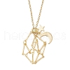 304 Stainless Steel Empty Macrame Pouch Star Moon Pendant Cable Chain Necklace Making NJEW-JN05277-02-1