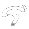 304 Stainless Steel Tassel Pendant Necklaces NEJW-V001-13P-2