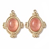 PVD Vacuum Plating 201 Stainless Steel Cherry Quartz Glass Pendants STAS-C064-VC878-2