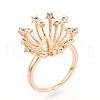 Star Brass Micro Pave Clear Cubic Zirconia Adjustable Ring Settings KK-T076-22G-1