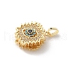 Brass Micro Pave Clear Cubic Zirconia Pendants ZIRC-D276-01G-E-2