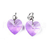 Faceted Transparent Glass Charms GLAA-T024-04B-2