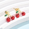 Brass Enamel Stud Earrings EJEW-Q017-01B-G-3