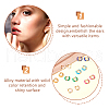 DICOSMETIC 7Pairs 7 Colors Alloy Enamel Huggie Hoop Earrings for Women EJEW-DC0001-36-4