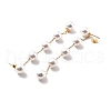 Round Plastic Pearl Beaded Long Chain Dangle Stud Earrings STAS-D179-04G-03-2