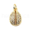 Rack Plating Brass Micro Pave Clear Cubic Zirconia Charms ZIRC-I057-01G-01-1