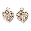 Brass Micro Pave Clear Cubic Zirconia Pendants KK-S359-140-RS-1
