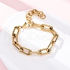 304 Stainless Steel Paperclip Chain Bracelets for Women BJEW-Z128-01G-01-2