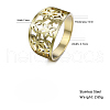 Flower Pattern Hollow Out 304 Stainless Steel Finger Rings FS-WGDCC5F-04-2