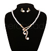 Alloy Rhinestones Earrings & Pendant Necklaces Sets for Women FS-WGC4FAA-01-3