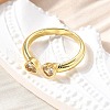Brass Micro Pave Cubic Zirconia Cuff Rings for Women RJEW-F181-09G-01-5