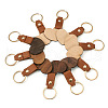 10Pcs 2 Style Wooden & Imitation Leather Pendant Keychain KEYC-TA0001-23-1
