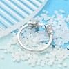 304 Stainless Steel Open Cuff Finger Rings for Women RJEW-B109-07P-02-3