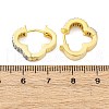 Brass Micro Pave Clear Cubic Zirconia Hoop Earrings EJEW-H158-16A-GP-5