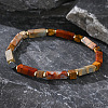 Bohemian Style Natural Red Jasper & Picture Jasper Stretch Beade Bracelet for Men HW6773-1