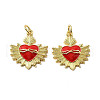 Brass Enamel Pendants KK-R229-06G-03-1