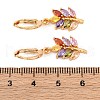 Brass Micro Pave Cubic Zirconia Leverback Earrings EJEW-K300-25G-5
