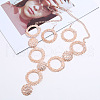 Ring & Flat Round Alloy Pendant Necklace & Dangle Earring Sets FS-WG0C96B-03-1