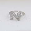 Brass Micro Pave Clear Cubic Zirconia Cuff Rings FS-WG17FF6-14-1