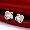 Exquisite Design Brass Cubic Zirconia Stud Earrings EJEW-BB04624-3