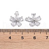 Brass Micro Pave Clear Cubic Zirconia Pendants KK-K351-42C-P-3