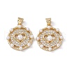 Brass Micro Pave Cubic Zirconia Pendants KK-B061-01G-2