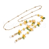 Flower Acrylic Charms & Glass Eyeglasses Chains AJEW-TA00041-3