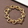 304 Stainless Steel Rolo Chain Bracelets for Women BJEW-S176-01G-C-1