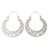 Non-Tarnish 304 Stainless Steel Hollow Star Hoop Earrings EJEW-P248-08P-2