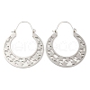 304 Stainless Steel Hollow Star Hoop Earrings EJEW-P248-08P-2