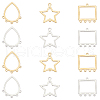 DICOSMETIC 36Pcs 6 Style Star & Rectangle & Teardrop 201 Stainless Steel Chandelier Components Links STAS-DC0003-82-2