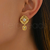 Elegant Vintage Court Style Hollow Flower S925 Sterling Silver Clear Cubic Zirconia Dangle Stud Earrings TT0606-5