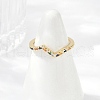 Wave Brass Micro Pave Cubic Zirconia Adjustable Rings RJEW-S400-15G-2