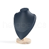 Bust PU Leather & Wooden Necklace Display Stands NDIS-WH0020-02B-02-1