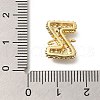Brass Micro Pave Cubic Zirconia Letter Links KK-I717-04Z-3