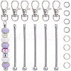 SUNNYCLUE 20Sets DIY Beaded Stainless Steel Pendant Decorations KEYC-SC0001-21-1