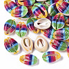 Printed Natural Cowrie Shell Beads X-SSHEL-R047-01-A04-1